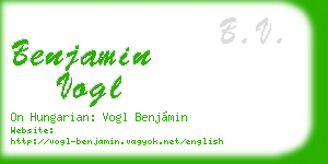 benjamin vogl business card